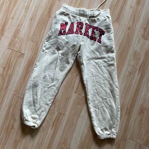 NEW WO TAGS Market Sweatpants Joggers Cream Size M